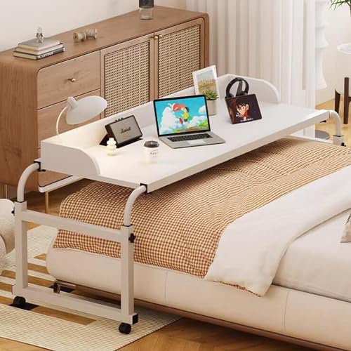 Tisch Räder Tisch mit Rädern, Höhe Einstellbar 6595Cm Computer Schreibtisch Steharbeitsplatz Food Tray Schreibtisch Rolltisch für zu Hause und Twin/Full/Queen/King Size Bettgestell (Col, Weiß, ein, Tisch Räder Tisch mit Rädern, Höhe Einstellbar 6595Cm Computer Schreibtisch Steharbeitsplatz Food Tray Schreibtisch Rolltisch für zu Hause und Twin/Full/Queen/King Size Bettgestell (Col, Weiß, ein, von JYLSSKUK