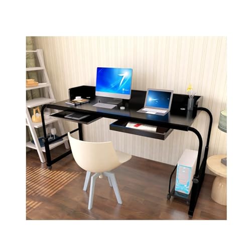 Tisch Räder über Bett Tisch mit Rädern, Laptop-Tisch Schreibtisch Rolling Laptop-Ständer, Einstellbare Rolling, Computer Schreibtisch Laptop Schreibtisch, für Twin/Full/Queen/King Size Bed Frame (Co, von JYLSSKUK