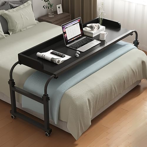 Tisch mit Rädern, über Dem Bett Tisch mit Rädern über Bett Tisch mit Rädern Höhe Einstellbar Mobile Tisch Funktioniert Als Laptop Cart Computer Tisch Bett Tisch, Szpxxx, Weiß, 140 × 40Cm/, JYLSSKUK von JYLSSKUK