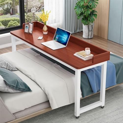 Tischräder Tisch Schreibtisch Crossbed Laptop Auto, Metall Schreibtisch Beine, Tragbarer Schreibtisch mit Beweglichen Rädern, Computer Schreibtisch für zu Hause (Stil 1 L120 X W40 X H80Cm), Stil 5. L von JYLSSKUK