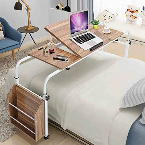Tischräder über Dem Betttisch Computer Laptoptisch, Höhe und Breite Verstellbarer Pflegetisch, Kippbarer Nachttisch mit Rädern für Das Familienschlafzimmer, A, 80 * 40Cm, JYLSSKUK, a ist, 120 * 40 von JYLSSKUK