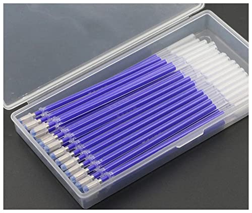 JYMALISA Kreide 40 stücke Wärme löschbare Stift Hochtemperatur Verschwinden stoffmarkierung Nachfüllungen mit Aufbewahrungsbox Stoffhandwerk Schneiderung Zubehör Täfelchen Kreide(40pcs Blue with Box) von JYMALISA