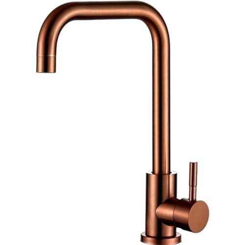 JYMALISA Wasserhahn Küche Edelstahl Küche Heißes Und Kaltes Wasser Wasserhahn Spüle Waschbecken Schwenkbarer Spültischhahn Roségold Sieben Zeichen von JYMALISA