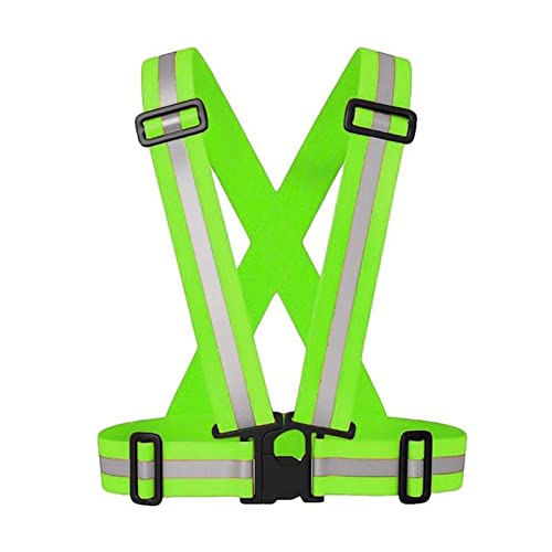 Sicherheitswesten Highlight Reflektierende Riemen Nachtarbeit Sicherheit Laufen Radfahren Sicherheit Reflektierende Weste Hohe Sichtbarkeit Reflektierende Sicherheitsjacke Reflektierende Westen(Green) von JYMALISA