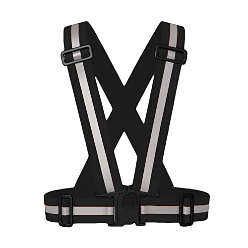 Sicherheitswesten Highlight Reflektierende Riemen Nachtarbeit Sicherheit Laufen Radfahren Sicherheit Reflektierende Weste Hohe Sichtbarkeit Reflektierende Sicherheitsjacke Reflektierende Westen(Black) von JYMALISA