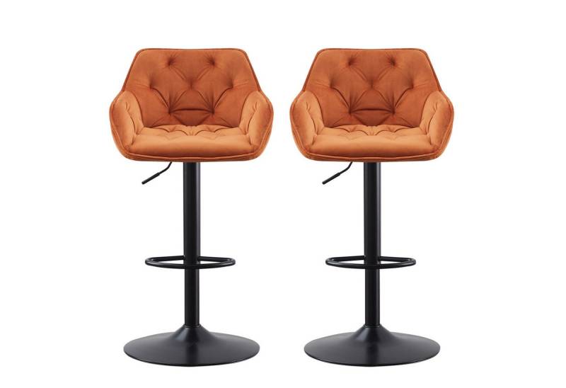 JYMTOM Barhocker höhenverstellbarer, drehbarer Bistrohocker mit Rückenlehne (2 St), mit Samtmaterial, 360° drehbar, komfortabel von JYMTOM
