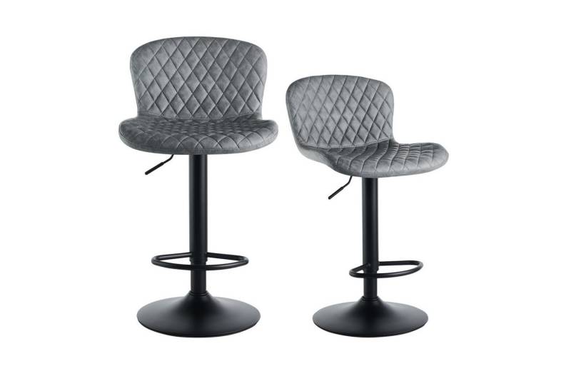 JYMTOM Barhocker mit Kunstleder, gepolsterter Sitzfläche und Rückenlehne (2 St), höhenverstellbar, 360° drehbar, für Bar, Küche, Bistro geeignet von JYMTOM
