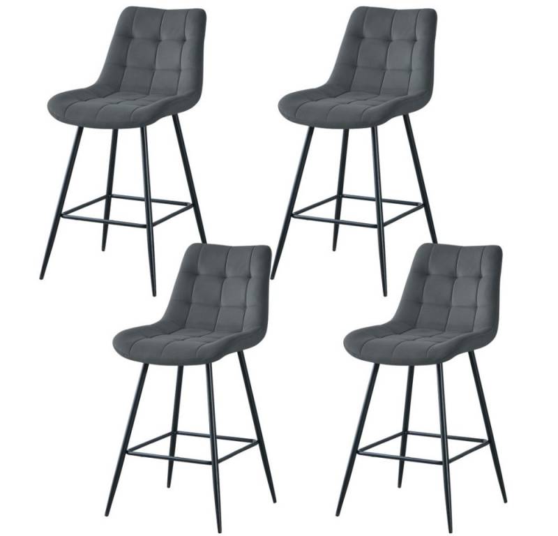 JYMTOM Barhocker mit Rückenlehne, geeignet für Bar und Küche (4 St), mit Fußstütze, Kunstleder-Bezug, mit Polsterung von JYMTOM
