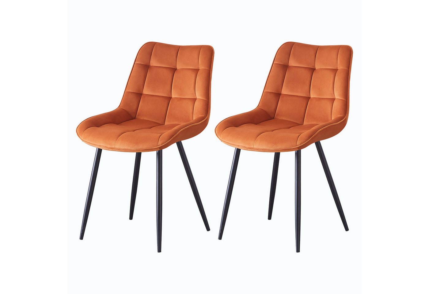 JYMTOM Esszimmerstuhl 2er-Set gepolsterte Stühle mit Rückenlehne und Metallbeinen (2 St), mit Samt-Bezug, für Bar, Küche, Esszimmer Restaurant und Schlafzimmer von JYMTOM