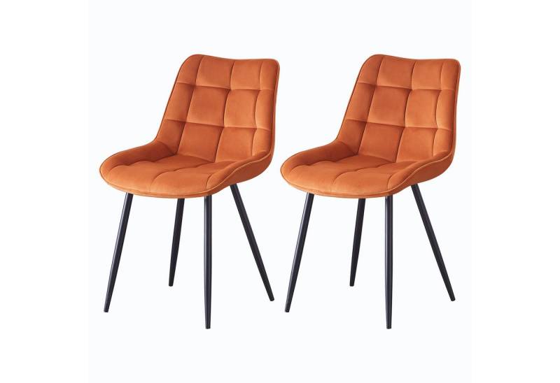 JYMTOM Esszimmerstuhl 2er-Set gepolsterte Stühle mit Rückenlehne und Metallbeinen (2 St), mit Samt-Bezug, für Bar, Küche, Esszimmer Restaurant und Schlafzimmer von JYMTOM