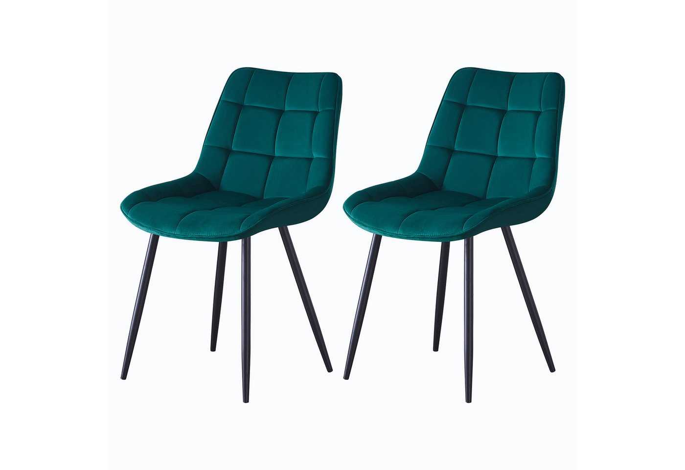 JYMTOM Esszimmerstuhl 2er-Set gepolsterte Stühle mit Rückenlehne und Metallbeinen (2 St), mit Samt-Bezug, für Bar, Küche, Esszimmer Restaurant und Schlafzimmer von JYMTOM