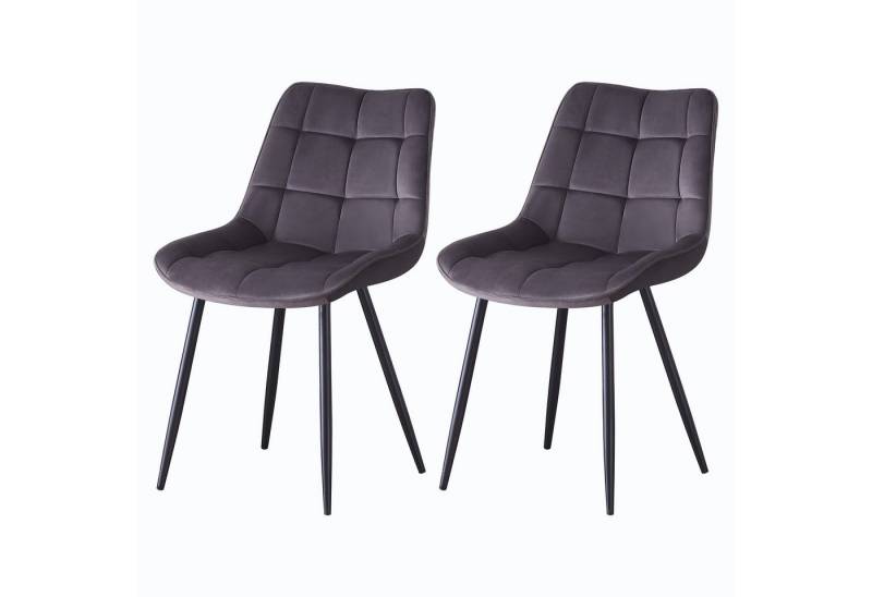 JYMTOM Esszimmerstuhl 2er-Set gepolsterte Stühle mit Rückenlehne und Metallbeinen (2 St), mit Samt-Bezug, für Bar, Küche, Esszimmer Restaurant und Schlafzimmer von JYMTOM