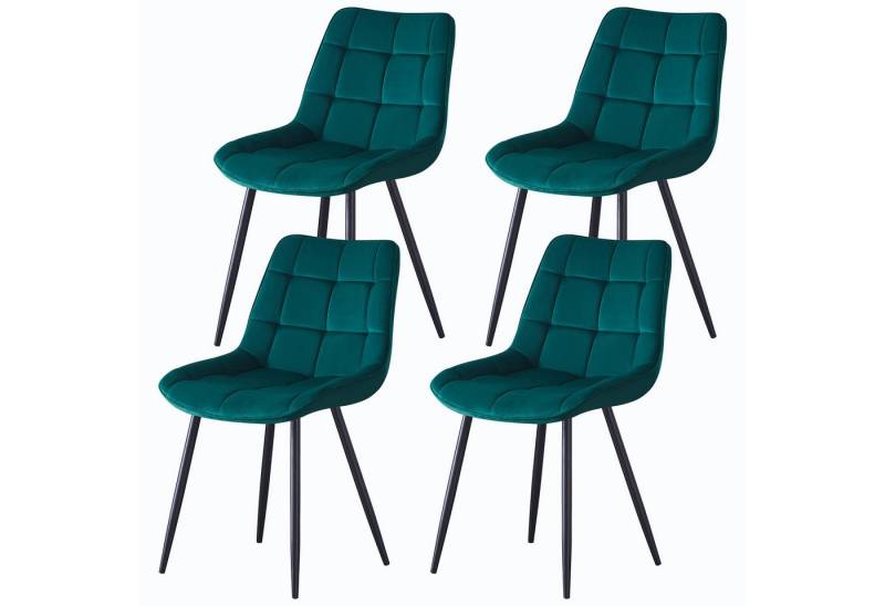 JYMTOM Esszimmerstuhl 4er-Set gepolsterte Stühle mit Rückenlehne und Metallbeinen (4 St), mit Samt-Bezug, für Bar, Küche, Esszimmer Restaurant und Schlafzimmer von JYMTOM