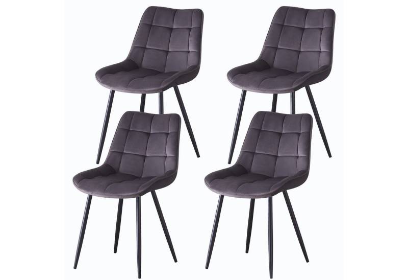 JYMTOM Esszimmerstuhl 4er-Set gepolsterte Stühle mit Rückenlehne und Metallbeinen (4 St), mit Samt-Bezug, für Bar, Küche, Esszimmer Restaurant und Schlafzimmer von JYMTOM