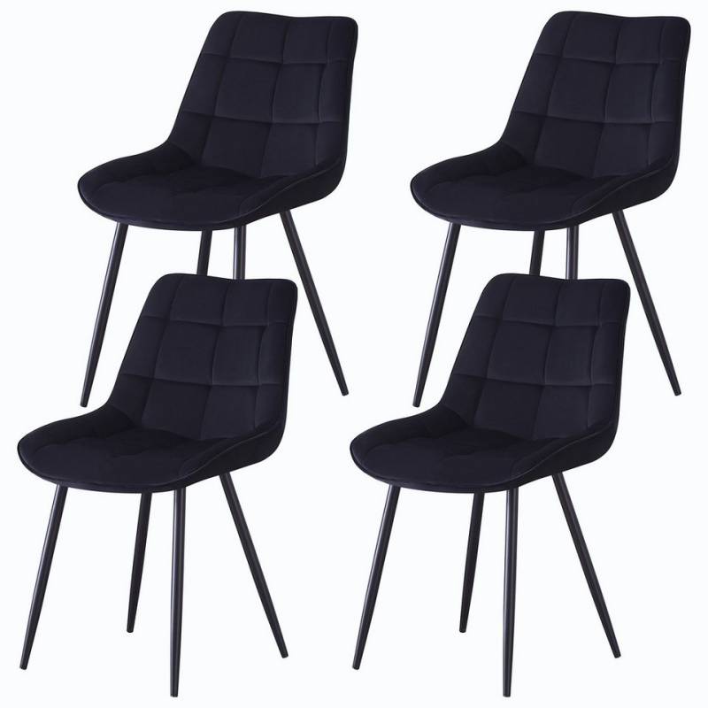 JYMTOM Esszimmerstuhl 4er-Set gepolsterte Stühle mit Rückenlehne und Metallbeinen (4 St), mit Samt-Bezug, für Bar, Küche, Esszimmer Restaurant und Schlafzimmer von JYMTOM