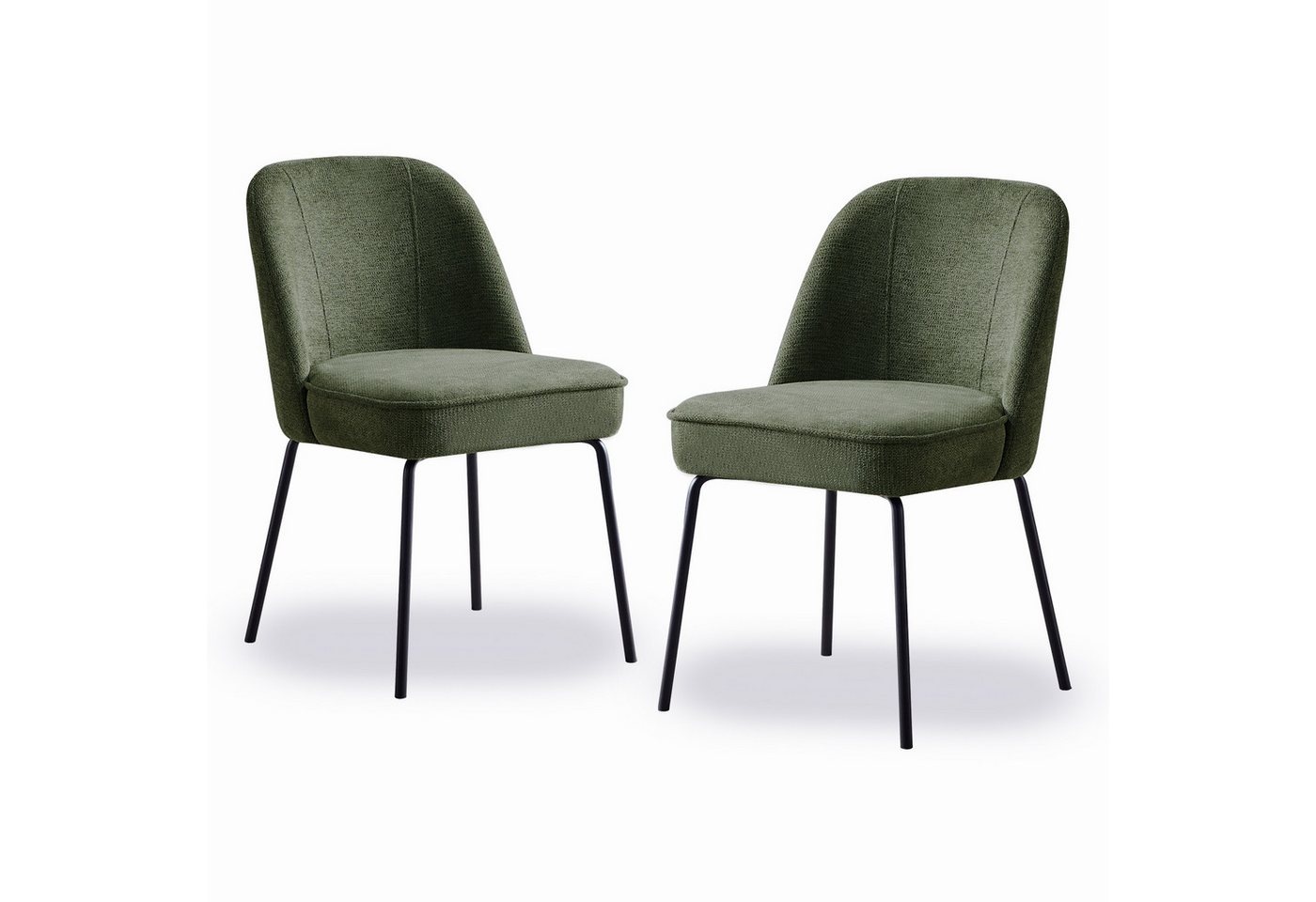 JYMTOM Esszimmerstuhl Samt-Stühle, atmungsaktiv, gepolstert mit Federkissen & Metallbeinen (2 St), 2 Stück– mit gebogener Rückenlehne für Küche, Esszimmer & Büro von JYMTOM