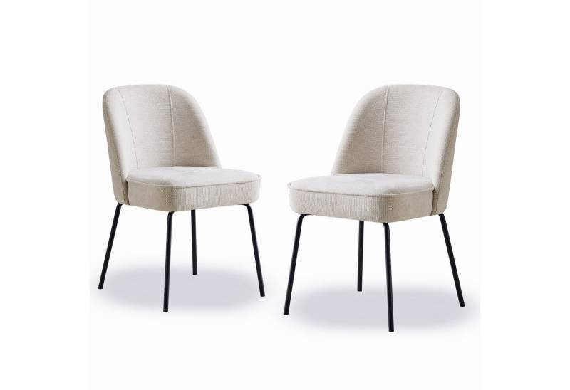 JYMTOM Esszimmerstuhl Samt-Stühle, atmungsaktiv, gepolstert mit Federkissen & Metallbeinen (2 St), 2 Stück– mit gebogener Rückenlehne für Küche, Esszimmer & Büro von JYMTOM