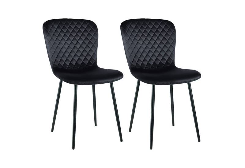 JYMTOM Esszimmerstuhl mit Rücklehne und Beinen aus Metall, Retro-Design (2 St), Polsterstühle für Küche, Esszimmer und Bar, 85.5×58×45.5cm von JYMTOM