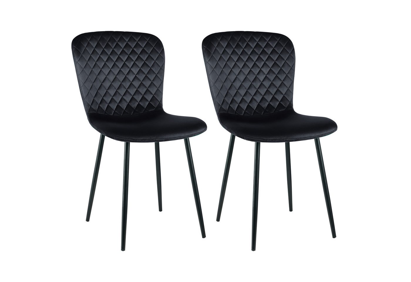 JYMTOM Esszimmerstuhl mit Rücklehne und Beinen aus Metall, Retro-Design (2 St), Polsterstühle für Küche, Esszimmer und Bar, 85.5×58×45.5cm von JYMTOM