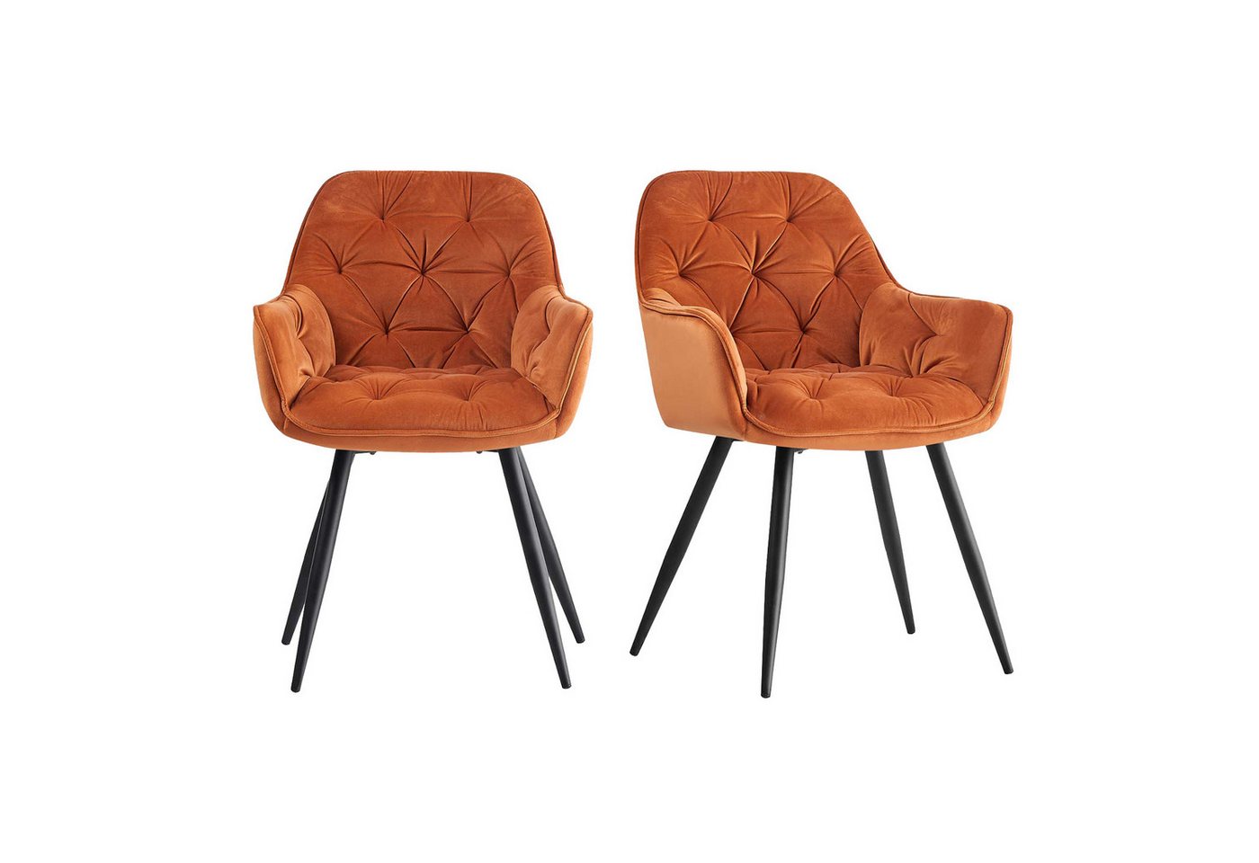 JYMTOM Esszimmerstuhl mit dickem Samtstoff gepolsterter Sitz, Armlehnen und Rückenlehne (2 St), als Tee-/Lese-Eckstuhl oder als Schreibtischstuhl von JYMTOM