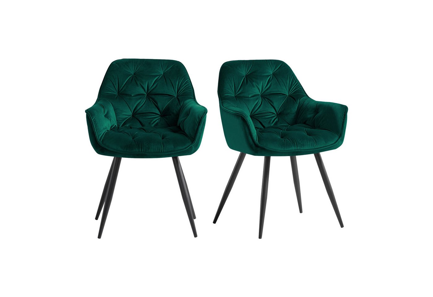 JYMTOM Esszimmerstuhl mit dickem Samtstoff gepolsterter Sitz, Armlehnen und Rückenlehne (2 St), als Tee-/Lese-Eckstuhl oder als Schreibtischstuhl von JYMTOM