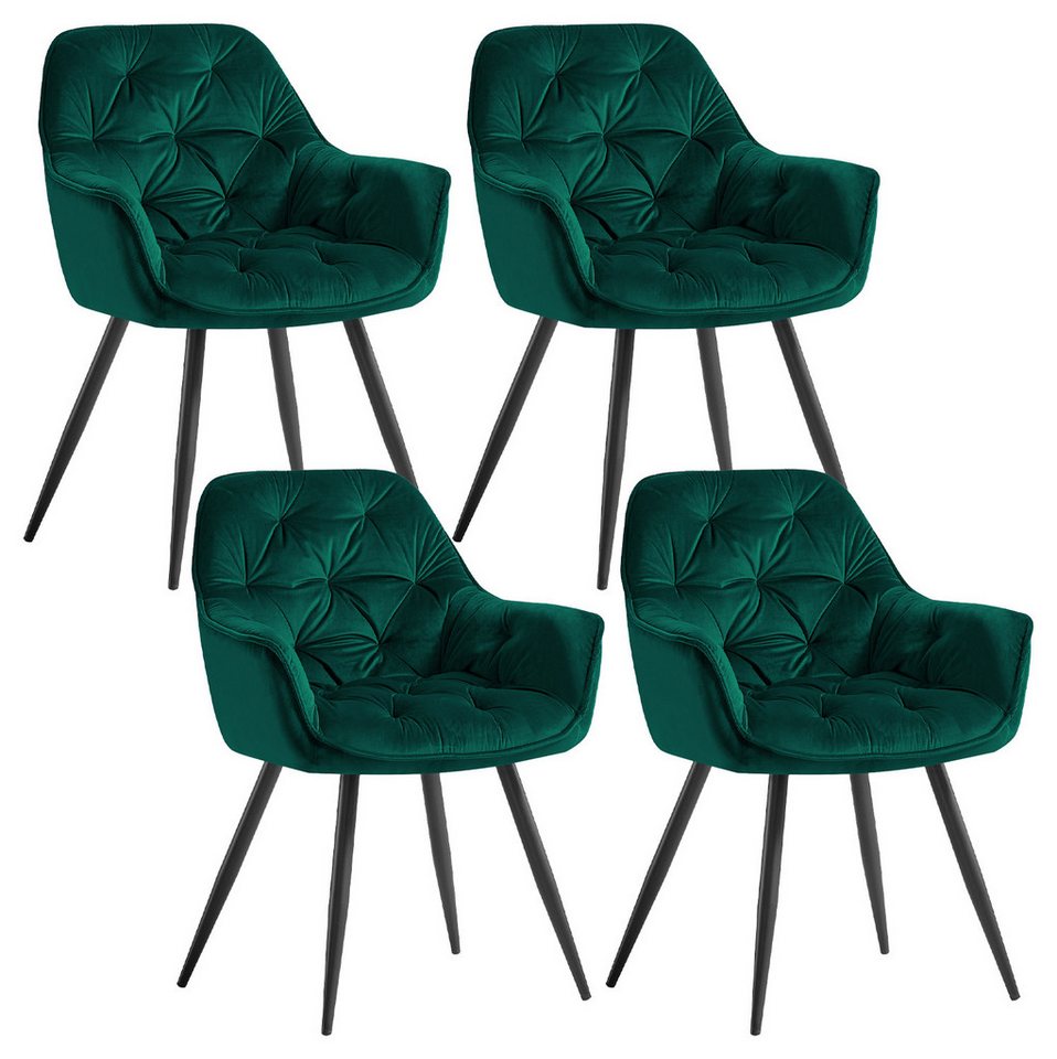 JYMTOM Esszimmerstuhl mit dickem Samtstoff gepolsterter Sitz, Armlehnen und Rückenlehne (4 St), als Tee-/Lese-Eckstuhl oder als Schreibtischstuhl von JYMTOM