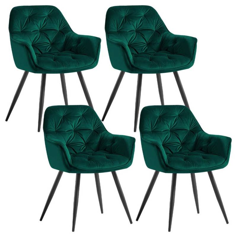 JYMTOM Esszimmerstuhl mit dickem Samtstoff gepolsterter Sitz, Armlehnen und Rückenlehne (4 St), als Tee-/Lese-Eckstuhl oder als Schreibtischstuhl von JYMTOM