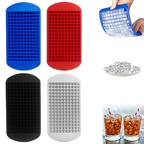 Mini Eiswürfelformen 4 Stück Eiswürfelform Silikon Eiswuerfelbehaelter Ice Cube Tray Mini Eiswürfelschalen Bpa-frei Eiswürfelformen Für Cocktails,saft,cola,getränk 160 Fach von JYNLJKBF