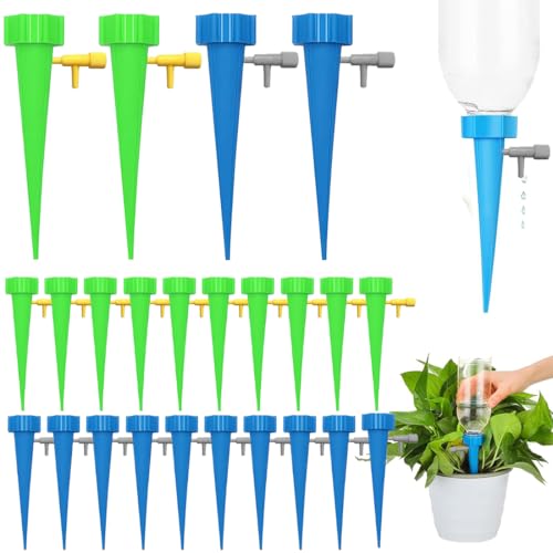 JYNVO 24 Pcs Bewässerungssystem für Pflanzen, Automatische Bewässerung mit Einstellbarem Ventil, Tropfbewässerung für Blumentöpfe, Balkon, Garten von JYNVO