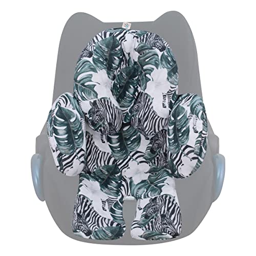 JYOKO Kids Sitzverkleinerer Antiallergikum Universal Baby 100% Baumwolle (Zebra, Enthält eine Kopf- und eine Körperstütze, 2 Stück) von JYOKO