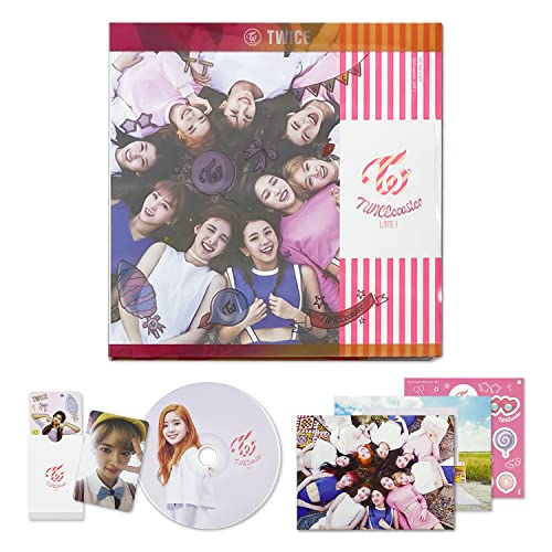 JYP Ent. - TWICE - [3rd Mini Album] -TWICECOASTER : LANE 1- Photobook + Sticker + 2 Photos + CD-R + Selfie Photo Card + Hologram TT Photo Card - Neon magenta von JYP Ent.