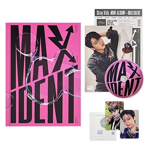 STRAY KIDS - Mini Album [MAXIDENT] (T-CRUSH Ver.) Photobook + CD-R + Lyrics Paper + Photocards + Mini Poster + Face Sticker + 1 Clear Potocard Frame