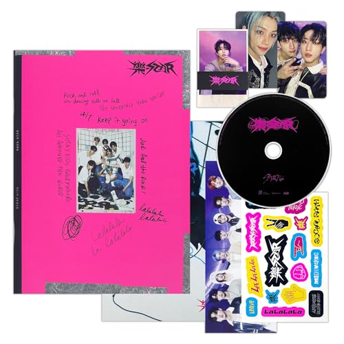 Stray Kids - -Rock-STAR (Strandard - ROCK Ver.) Photobook + CD-R + Photocard + Panorama Mini Poster + Unit Photocard + Sticker + 2 Pin Badges + 5 Extra Photocards von JYP Ent.
