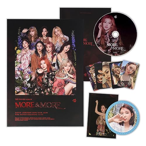 TWICE - 9th Mini [MORE&MORE] (A Ver.) Photobook + CD-R + More Postcard + Coaster Card + Photocard + 2 Pin Button Badges von JYP Ent.