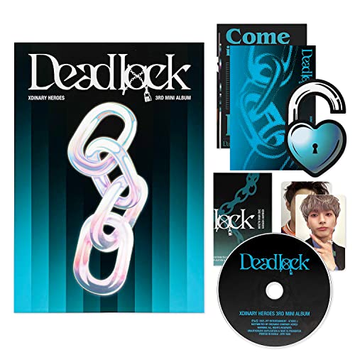 JYP Ent. - Xdinary-heroes - 3nd Mini Album [Deadlock] (Ver.1) Photobook + CD-R + Photocard + Faltkarte + Mini Lyrik-Poster + Türhänger + 2 Pin-Button-Badges + 4 Extra Photocards von JYP Ent.