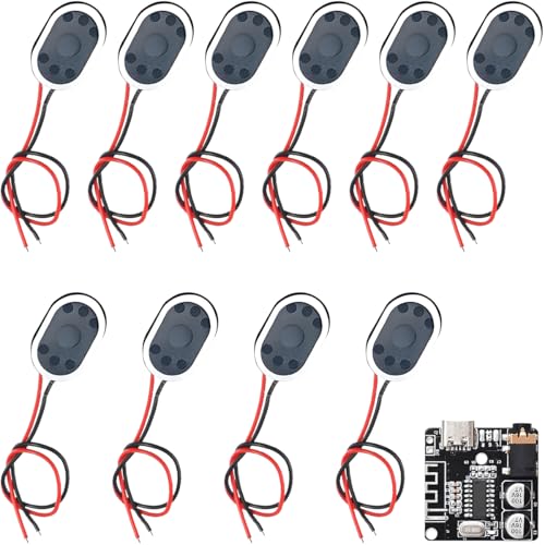 JYUDAUFU 10 Stück Mini-Lautsprecher 8 Ohm 1 W 10x15mm, DIY Micro Full Range DFplayer Audio-Lautsprecher für Arduino DIY Projekt, Werbung Maschine mit Decoderkarte VHM-314 von JYUDAUFU