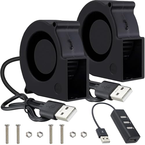 JYUDAUFU 2 Stück 75 × 30 mm Gebläse-Lüfter DC 5 V 7530 bürstenloser Turbinen-Turbolagerkühler mit USB-Anschluss mit M3 × 35-Schraubenmutter, 1 bis 4 USB-Hub, für 3D-Drucker/CPU/PC/Roboter/Heimwerker JYUDAUFU 2 Stück 75 × 30 mm Gebläse-Lüfter DC 5 V 7530 bürstenloser Turbinen-Turbolagerkühler mit USB-Anschluss mit M3 × 35-Schraubenmutter, 1 bis 4 USB-Hub, für 3D-Drucker/CPU/PC/Roboter/Heimwerker von JYUDAUFU