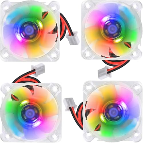 JYUDAUFU 4 Stück 4010 Lüfter DC 24 V 3D-Druckerlüfter 40×40×10 mm 5300 U/min Mini bürstenlos langsames Blinken Kühlung leuchtend transparent bunt RGB-LED-Lüfter für 3D-Drucker, PC-Gehäuse, DVR, CPU JYUDAUFU 4 Stück 4010 Lüfter DC 24 V 3D-Druckerlüfter 40×40×10 mm 5300 U/min Mini bürstenlos langsames Blinken Kühlung leuchtend transparent bunt RGB-LED-Lüfter für 3D-Drucker, PC-Gehäuse, DVR, CPU von JYUDAUFU