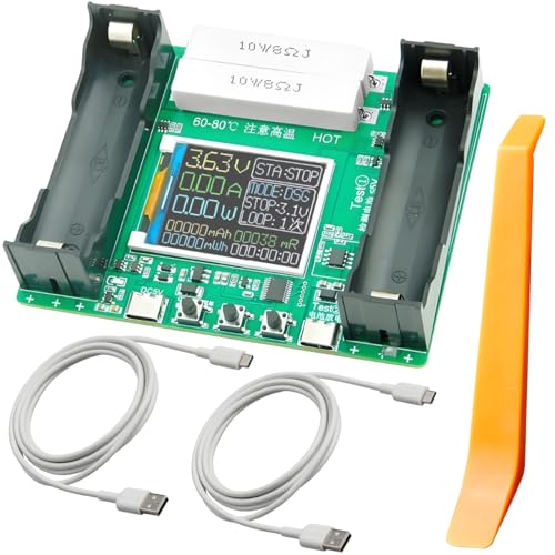 JYUDAUFU Digitalanzeige Batteriekapazität Innenwiderstandstester, 18650 Akku LCD-Anzeige 2 getrennte Kanäle Automatisches Laden und Entladen Dual Typ-C Schnittstelle mit Typ-C zu USB Kabel JYUDAUFU Digitalanzeige Batteriekapazität Innenwiderstandstester, 18650 Akku LCD-Anzeige 2 getrennte Kanäle Automatisches Laden und Entladen Dual Typ-C Schnittstelle mit Typ-C zu USB Kabel von JYUDAUFU