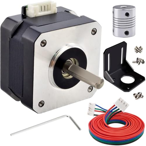 JYUDAUFU Nema 17 42 × 34 mm Schrittmotor DC 12 V 3D-Drucker Schrittmotor 1,8 ° mit 1 m 2-Phasen-4-Pin-Drahtkabel, Kupplung, Halterung, für Creality CR-10 10S Ender 3 3D-Drucker/CNC-Extruder/Y-Achse JYUDAUFU Nema 17 42 × 34 mm Schrittmotor DC 12 V 3D-Drucker Schrittmotor 1,8 ° mit 1 m 2-Phasen-4-Pin-Drahtkabel, Kupplung, Halterung, für Creality CR-10 10S Ender 3 3D-Drucker/CNC-Extruder/Y-Achse von JYUDAUFU