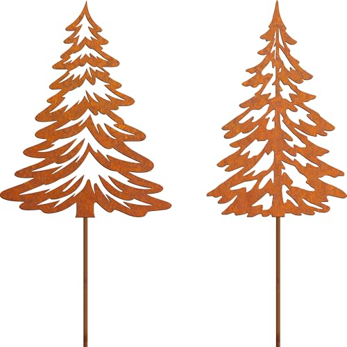 JYUECIAN 2er Set Tannenbaum Rost Gartenstecker Weihnachtsdeko, Edelrost Gartendeko Weihnachtsbäum Advent Rost Deko für Garten JYUECIAN 2er Set Tannenbaum Rost Gartenstecker Weihnachtsdeko, Edelrost Gartendeko Weihnachtsbäum Advent Rost Deko für Garten von JYUECIAN
