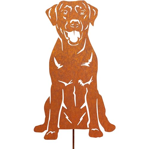 JYUECIAN Labrador Gartenstecker Rost Gartendeko Metall Hund Roststecker für Draußen, 30 cm JYUECIAN Labrador Gartenstecker Rost Gartendeko Metall Hund Roststecker für Draußen, 30 cm von JYUECIAN