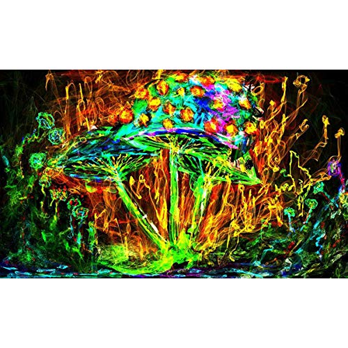 JYWDZSH Leinwanddruck Charming Fabric Poster Pilz Psychedelic Trippy Art Abstrakte Bilder Für Wohnzimmer Schlafzimmer Wandbild, Wie Gezeigt, 60X80Cm Ohne Rahmen von JYWDZSH