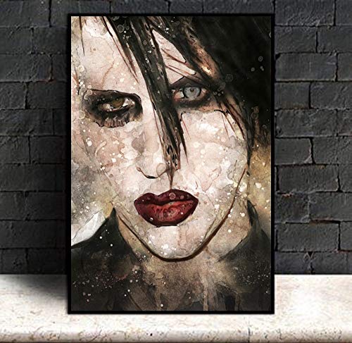 JYWDZSH Leinwanddruck Marilyn Manson Poster Leinwand Malerei Druck Wandkunst Wohnkultur, 50X70Cm Ohne Rahmen von JYWDZSH