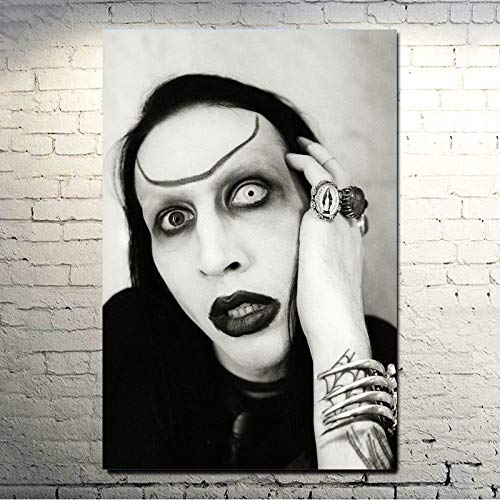 JYWDZSH Leinwanddruck Marilyn Manson Rocksänger Musikposter Home Decor Promi-Poster, 30X40Cm Ohne Rahmen von JYWDZSH