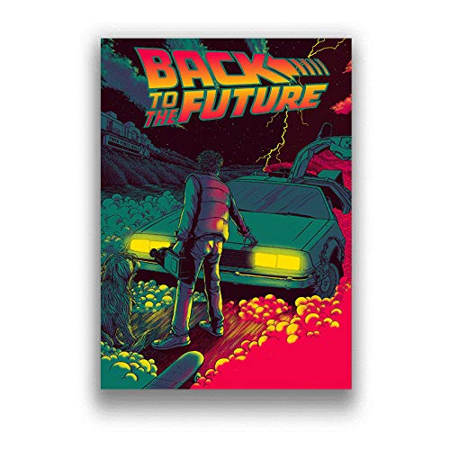 JYWDZSH Leinwanddruck Zurück In Die Zukunft Poster Classic Cool Car Movie Leinwanddrucke Gemälde Drucken Wandbilder Raum Wohnkultur, Wie Abgebildet, 60X90Cm Ohne Rahmen von JYWDZSH