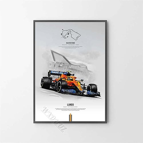 Leinwanddruck F1 Racer Formel 1 Strecke Weltmeister Druck Poster Racing Team Kunst Dekor Gemälde Für Wohnzimmer Wand Leinwand Poster Geschenk, 40 X 50 cm Ohne Rahmen von JYWDZSH