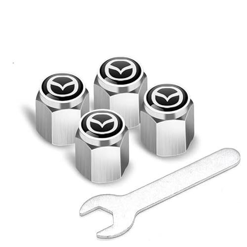 JYWLKQ Auto Ventilkappen für Mazda 2 2022 2023,8Pcs Autoventil Kappe Ventildeckel Ventilabdeckung Reifenventilkappen mit Beschriftung mit Dichtung Reifen Reifendruck Zubehör,B von JYWLKQ
