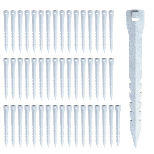 JYioug 50X Bodenanker für Wildzaun – Zaunanker zur Befestigung von Knotengeflecht – Erdnägel 33 cm lang aus verzinkt für stabilen Halt von Wild-Zaun und Weidezäunen (50 Stück) von JYiuog