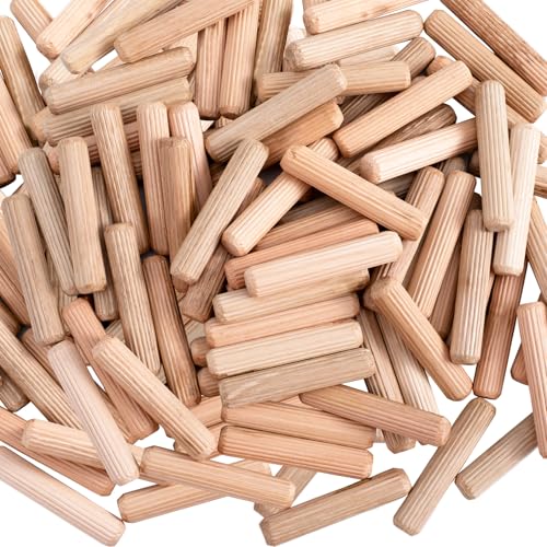 JYvivid Holzdübelstifte, Hartholz-Dübelstifte, geriffelte Holzklammern, Holzdübel für Handwerk, Möbel (0,95 x 5,1 cm) von JYvivid